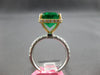 GIA EXTRA LARGE 8.50CT DIAMOND & AAA EMERALD 18K 2 TONE GOLD 3D ENGAGEMENT RING