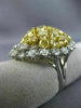 ESTATE EXTRA LARGE 7.41CT WHITE & INTENSE YELLOW DIAMOND 18K 2 TONE GOLD 3D RING