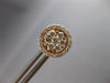 ESTATE LARGE 1.06CT DIAMOND 14KT ROSE GOLD 3D CLASSIC FLOWER HALO STUD EARRINGS