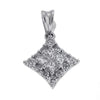 .38CT DIAMOND 14KT WHITE GOLD ROUND & PRINCESS SIDEWAYS SQUARE FLOATING PENDANT