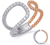 ESTATE .33CT DIAMOND 14KT WHITE AND ROSE GOLD 3D MULTI BEAD TENSION FUN RING