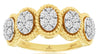 ESTATE .50CT DIAMOND 14KT YELLOW GOLD MULTI FLOWER CLUSTER OVAL ANNIVERSARY RING