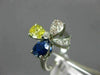 ANTIQUE LARGE 2.36CT WHITE & FANCY YELLOW DIAMOND & AAA SAPPHIRE PLATINUM RING