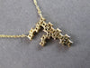 ESTATE .50CT DIAMOND 14KT YELLOW GOLD 3D CLASSIC ROUND F INITIAL FUN NECKLACE