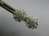 ESTATE .16CT DIAMOND 14KT WHITE GOLD 3D FLOWER FILIGREE CLASSIC STUD EARRINGS