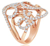 ESTATE LARGE 2.40CT DIAMOND 18KT ROSE GOLD 3D MULTI CIRCULAR FLORAL FUN RING