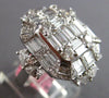 EXTRA LARGE 3.14CT DIAMOND 18KT WHITE GOLD MULTI SHAPE DOUBLE SQUARE FLOWER RING