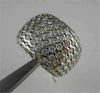 ANTIQUE WIDE 1.66CTW DIAMOND 18KT WHITE FILIGREE PAVE GOLD RING F/G VS/SI