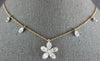 ESTATE .80CT DIAMOND 18K WHITE & ROSE GOLD FLOWER LEAF BY THE YARD LOVE NECKLACE