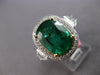 EXTRA LARGE 6.38CT DIAMOND & AAA EMERALD 18K 2 TONE GOLD 3D HALO ENGAGEMENT RING