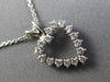 ESTATE SMALL .30CT DIAMOND 14KT WHITE GOLD 3D OPEN HEART FLOATING LOVE PENDANT