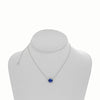 2.69CT DIAMOND & AAA SAPPHIRE 18KT WHITE GOLD 3D OVAL & ROUND HALO LOVE NECKLACE