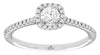 ESTATE .36CT DIAMOND 14KT WHITE GOLD 3D HALO CLASSIC SQUARE FRIENDSHIP LOVE RING