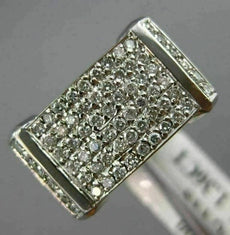 ESTATE WIDE 1.36CT DIAMOND 18KT WHITE GOLD 3D SQUARE PAVE ANNIVERSARY RING #478