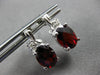 3.05CT DIAMOND & AAA GARNET 14KT WHITE GOLD 3D OVAL & ROUND FUN HANGING EARRINGS