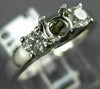ESTATE .50CT DIAMOND 14K WHITE GOLD 3D 3 STONE SEMI MOUNT ENGAGEMENT RING #22405