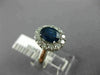 ESTATE LARGE 2.17CT DIAMOND & AAA SAPPHIRE 14KT WHITE GOLD HALO ENGAGEMENT RING