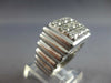 ESTATE LARGE .63CT DIAMOND 14KT WHITE GOLD 3D SQUARE CLASSIC MENS RING #27704