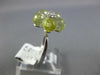 ESTATE 5.17CT DIAMOND & AAA GREEN AMETHYST 14KT WHITE GOLD 3D FLOWER FUN RING