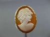 ESTATE 14KT YELLOW GOLD CAMEO RING. 3D OVAL HANDCRAFTED DIAMOND CUT DESIGN