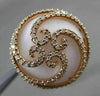 ANTIQUE LARGE 13.25CT DIAMOND & WHITE AGATE 14KT ROSE GOLD FILIGREE FLOWER RING