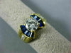 ESTATE 1.85CT DIAMOND & AAA SAPPHIRE 18KT YELLOW GOLD 3D CHANNEL ENGAGEMENT RING