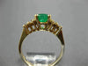 ESTATE 1.45CT DIAMOND & AAA OVAL CUT EMERALD 14KT YELLOW GOLD 3D ENGAGEMENT RING
