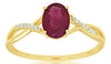.94CT DIAMOND & AAA RUBY 14KT YELLOW GOLD OVAL & ROUND CRISS CROSS INFINITY RING