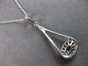 ESTATE LARGE 1.76CT DIAMOND & AAA AQUAMARINE 14K WHITE GOLD OVAL & ROUND PENDANT