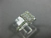 ESTATE .63CT ROUND & BAGUETTE DIAMOND 18KT WHITE GOLD RECTANGULAR PROMISE RING