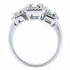 ESTATE LARGE .87CT DIAMOND 18KT WHITE GOLD THREE STONE PAST PRESENT FUTURE RING