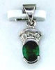 .44CT DIAMOND & AAA EMERALD 14KT WHITE GOLD 3D OVAL SEMI BEZEL FLOATING PENDANT