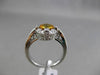 ANTIQUE .96CT DIAMOND & CITRINE 14KT WHITE GOLD HALO 3D FILIGREE ENGAGEMENT RING
