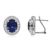 7.24CT DIAMOND & AAA SAPPHIRE 18KT WHITE GOLD 3D OVAL & ROUND FILIGREE EARRINGS