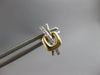 ESTATE .04CT DIAMOND 14KT 2 TONE GOLD 3D CRISS CROSS X SQUARE HANGING EARRINGS