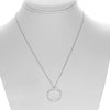 ESTATE 0.27CT DIAMOND 14KT WHITE GOLD 3D DOUBLE ROW OVAL CIRCLE OF LIFE NECKLACE