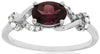 1.12CT DIAMOND & AAA RHODOLITE 14KT WHITE GOLD OVAL & ROUND INFINITY LOVE RING