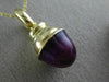 LARGE PURPLE ENAMEL 14KT YELLOW GOLD 3D DOME SHAPE FLOATING PENDANT #MILANO026