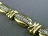 ESTATE WIDE .85CT ROUND DIAMOND 14KT TWO TONE GOLD 3D TENNIS BRACELET #12379