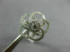 ESTATE LARGE 1.35CT DIAMOND 14KT WHITE GOLD 3D FLOWER CLUSTER INVISIBLE FUN RING