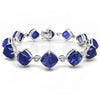 LARGE 64.46CT DIAMOND AAA TANZANITE 18K WHITE GOLD MULTI SHAPE CABOCHON BRACELET