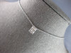 .23CT DIAMOND 14KT WHITE GOLD 3D BAGUETTE CLUSTER RECTANGULAR FLOATING PENDANT