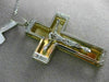 ESTATE EXTRA LARGE .35CT DIAMOND 14K WHITE & YELLOW GOLD 3D CROSS PENDANT #12474