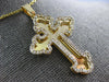 ESTATE LARGE .89CT DIAMOND 14KT YELLOW GOLD 3D HANDCRAFTED CLASSIC CROSS PENDANT