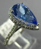 LARGE 3.36CT DIAMOND & AAA TANZANITE 14KT WHITE GOLD PEAR SHAPE ENGAGEMENT RING