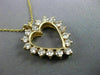 ESTATE .64CT ROUND DIAMOND 14KT YELLOW GOLD CLASSIC OPEN HEART PENDANT  #19214