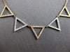 ESTATE .74CT DIAMOND 18KT TRI COLOR GOLD 3D ROUND TRIANGULAR FUN LOVE NECKLACE