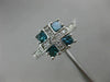 WIDE .92CT ROUND & PRINCESS WHITE & BLUE DIAMOND 14KT WHITE GOLD SQUARE FUN RING