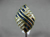 ESTATE LARGE 3.36CT DIAMOND & AAA SAPPHIRE 18KT YELLOW GOLD MULTI ROW LOVE RING