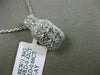 ESTATE 1.08CT ROUND DIAMOND 18KT WHITE GOLD 3D RECTANGULAR HALO FLOATING PENDANT